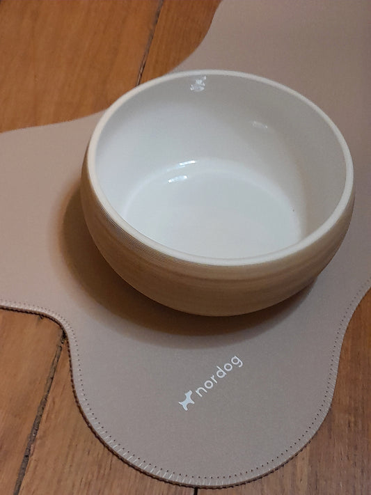 placemat nordog waterafstotend voerbak hond cappuccino met voerbak Wolters Diner Stone keramisch 0,25 liter heeft een tijdloos design
