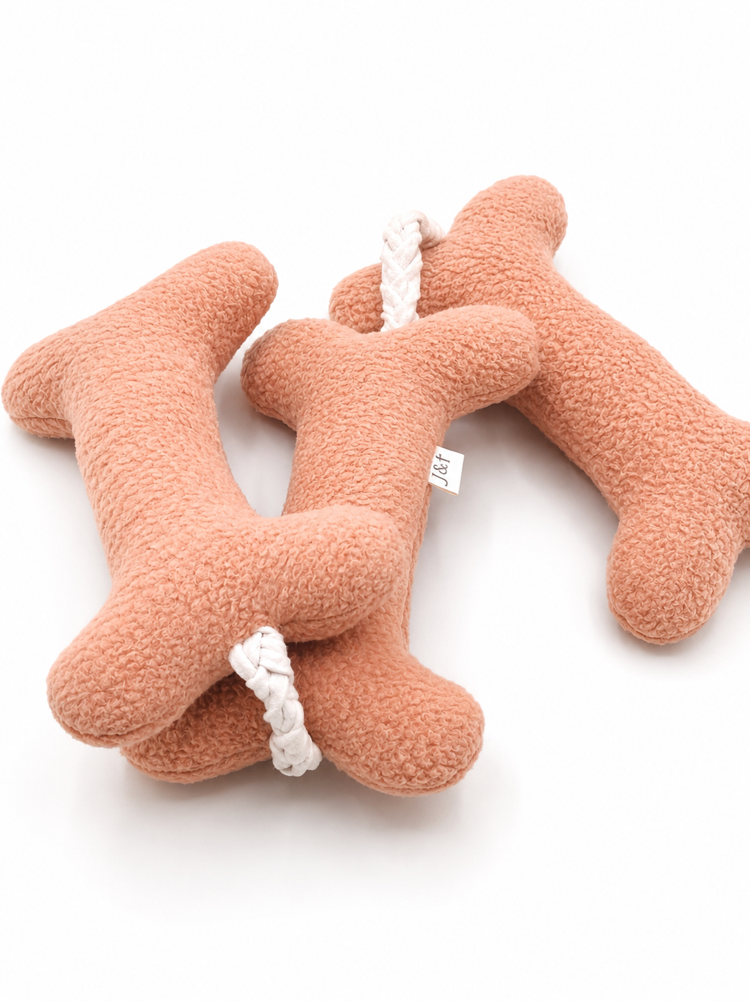 Roze hondenknuffel met zachte schakels van Judith & Florent
