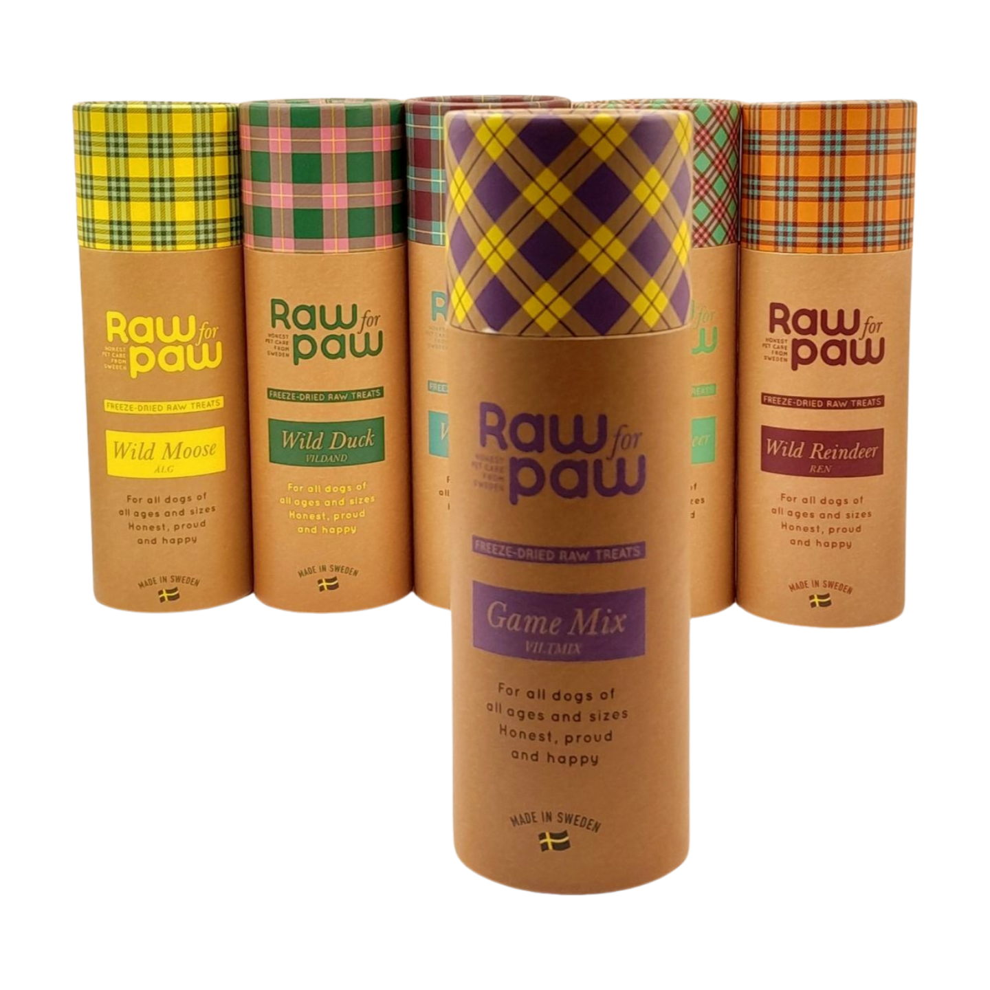 raw for paw gevriesdroogde snacks hondensnoepjes freeze dried treats tube game mix vooraan
