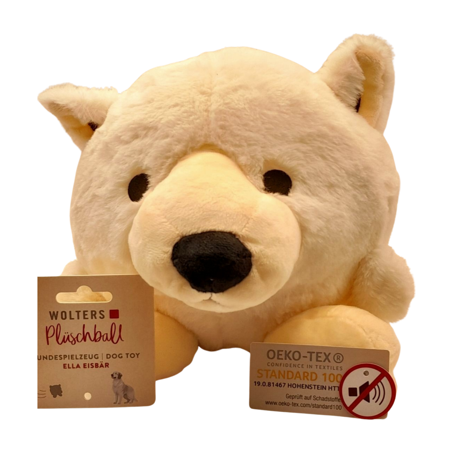 hondenspeelgoed knuffel pluchen bal ijsbeer Wolters cats and dogs oeko-tex