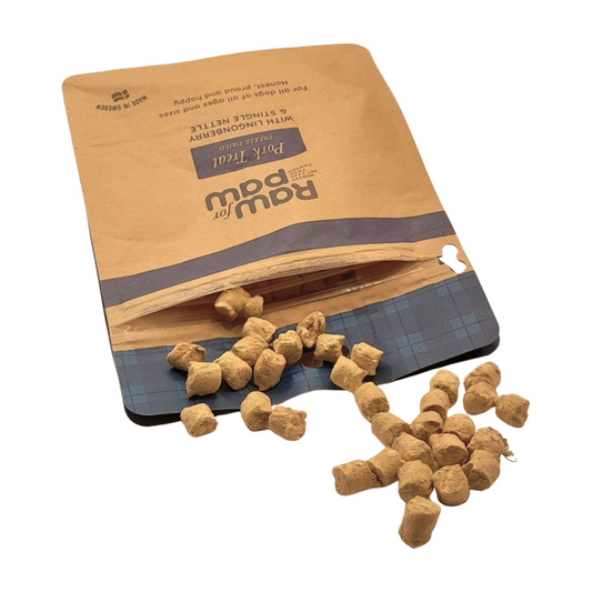 raw for paw gevriesdroogde snacks hondensnoepjes freeze dried treats snoepzakje kip chicken treat voorbeeld