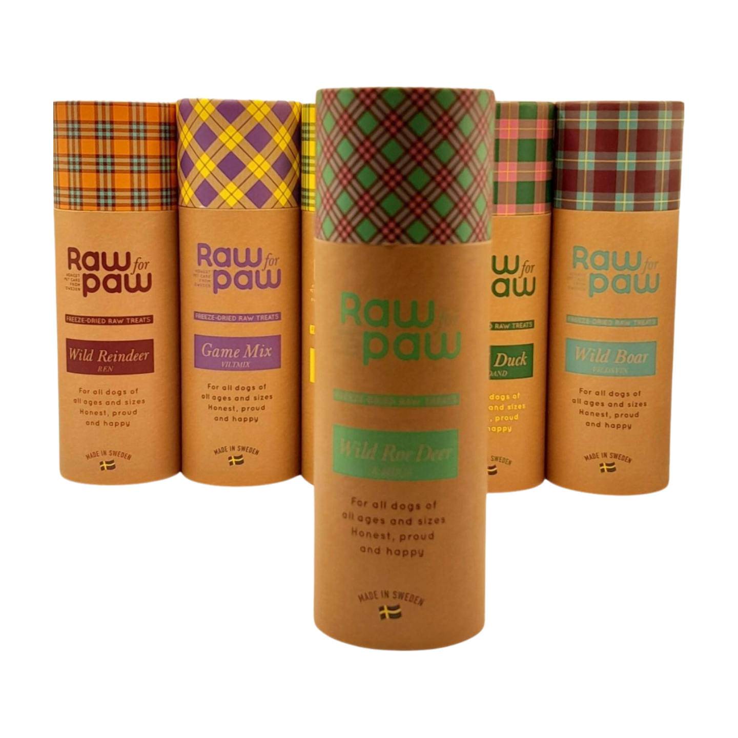 raw for paw gevriesdroogde snacks hondensnoepjes freeze dried treats tube wild roe deer wild ree vooraan