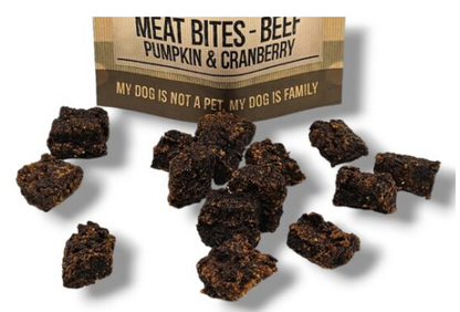 CanisPurus Snack Meat Bites Rund, Pompoen & Veenbes – Trainingssnack voor honden