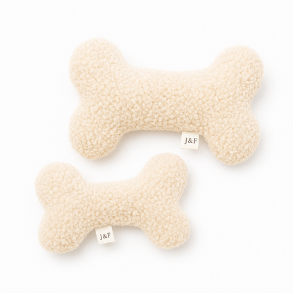 Champagnekleurige hondenknuffel van zachte teddystof