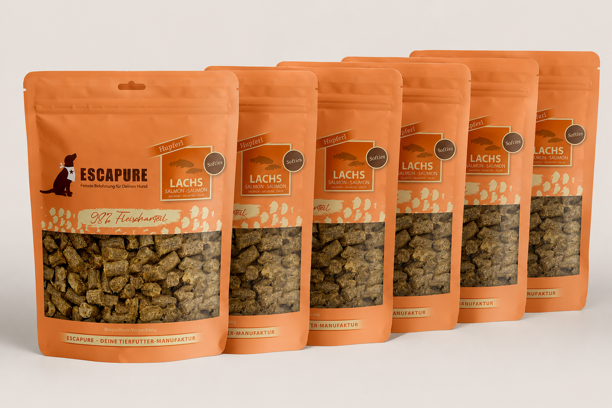 Escapure – Voordeelpak 6 stuks - Soft Snack Zalm – 98% zalm