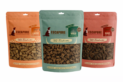 Escapure Soft Snack Mixpakket – Zalm, Wild & Rund (3 smaken)