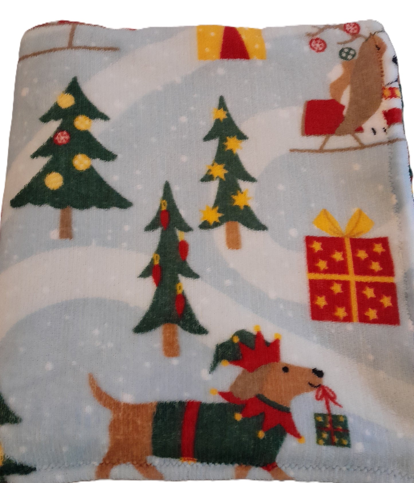 J&F Xmas Dogs – Groot kerst fleece dekentje (150 x 100 cm)