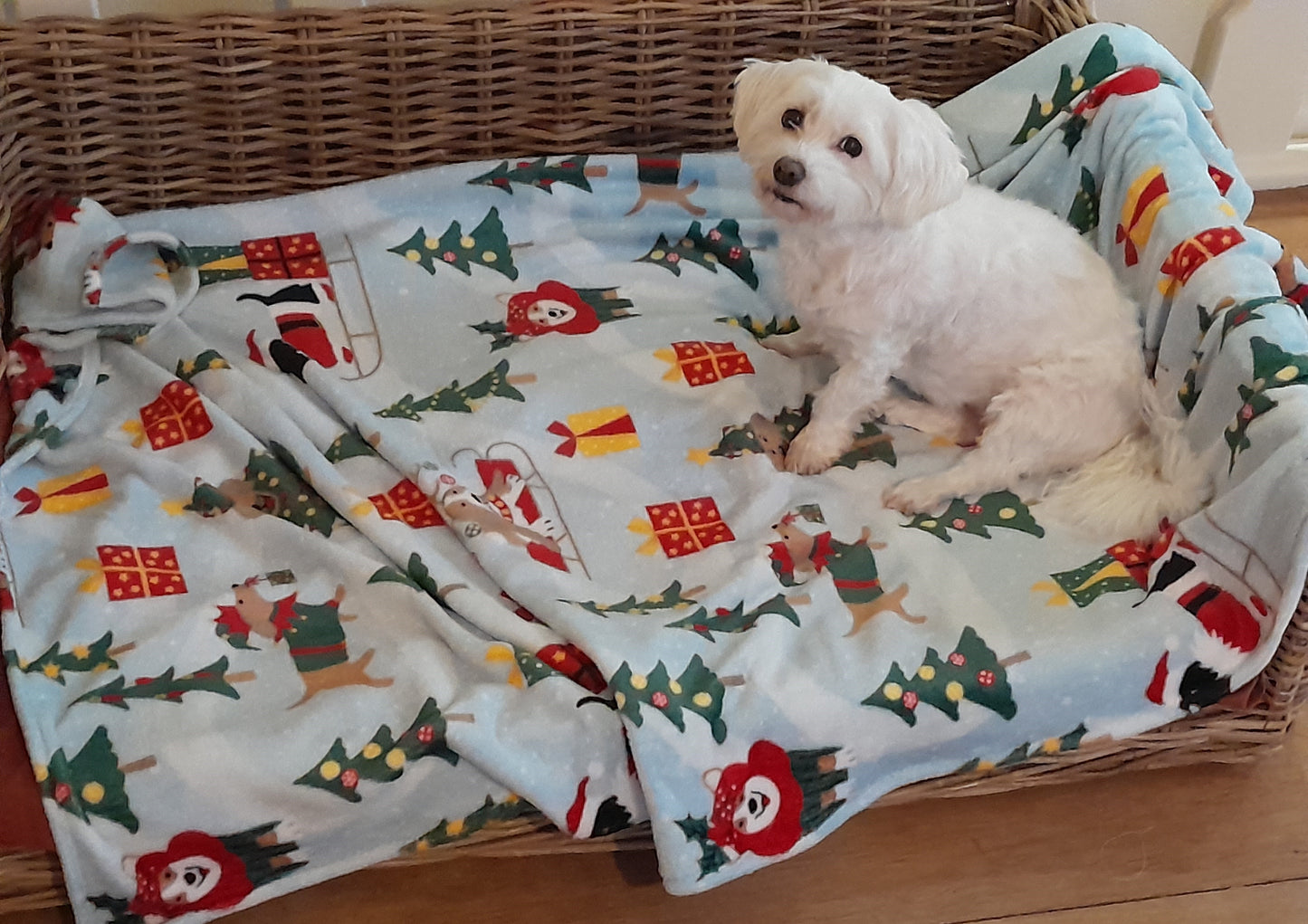 J&F Xmas Dogs – Groot kerst fleece dekentje (150 x 100 cm)
