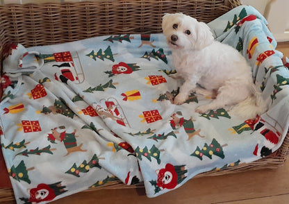 J&F Xmas Dogs – Groot kerst fleece dekentje (150 x 100 cm)