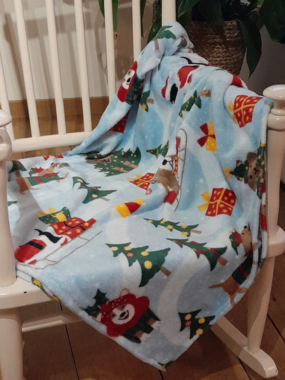 J&F Xmas Dogs – Groot kerst fleece dekentje (150 x 100 cm)