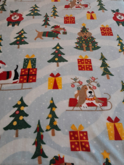 J&F Xmas Dogs – Groot kerst fleece dekentje (150 x 100 cm)