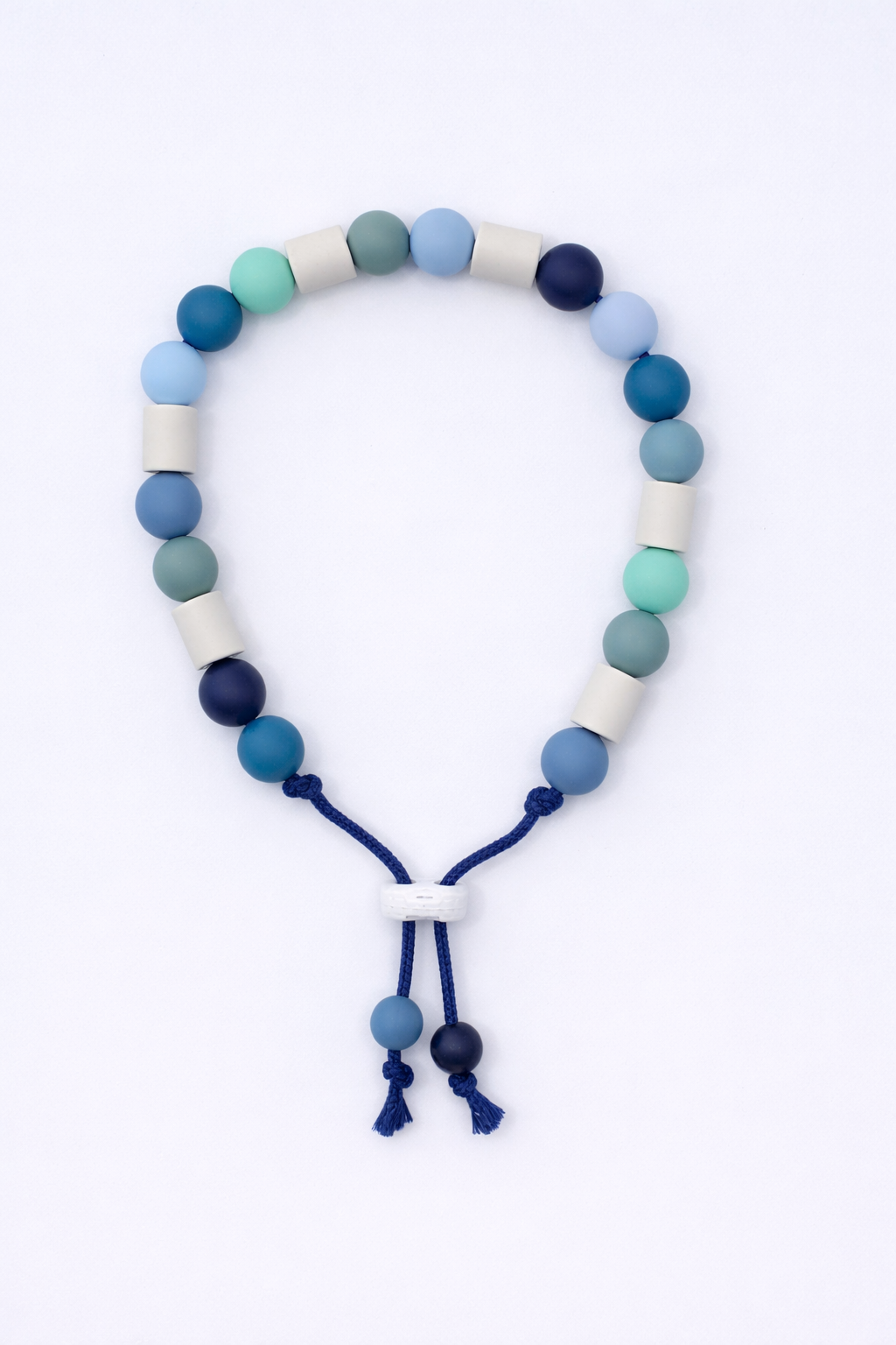 anti-tekenketting hond aqua blauw met EM kralen verstelbaar