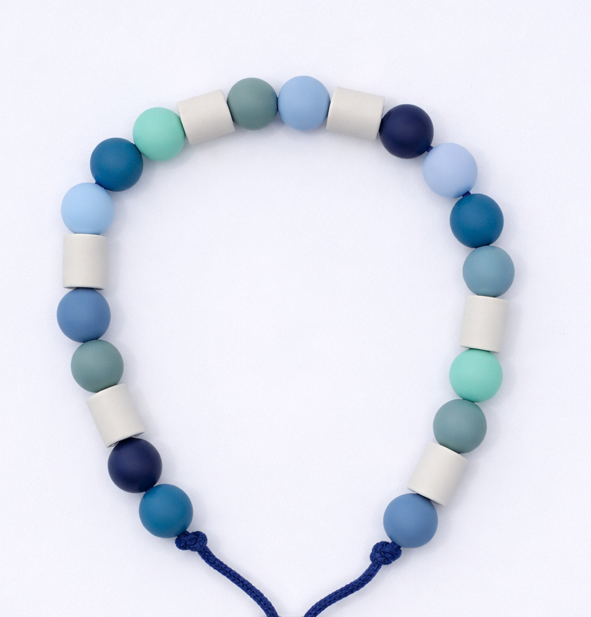 J&F Natuurlijke antitekenketting met EM kralen – Aqua Breeze - maten XS - L