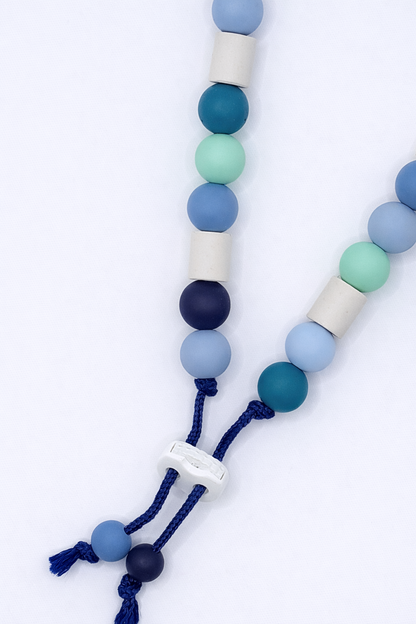 verstelbare anti-teken ketting hond blauw met schuifsluiting