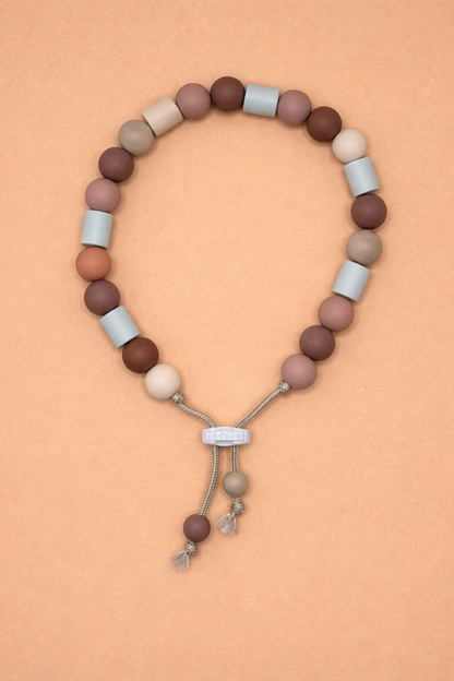 Anti-tekenketting hond met kralen roze