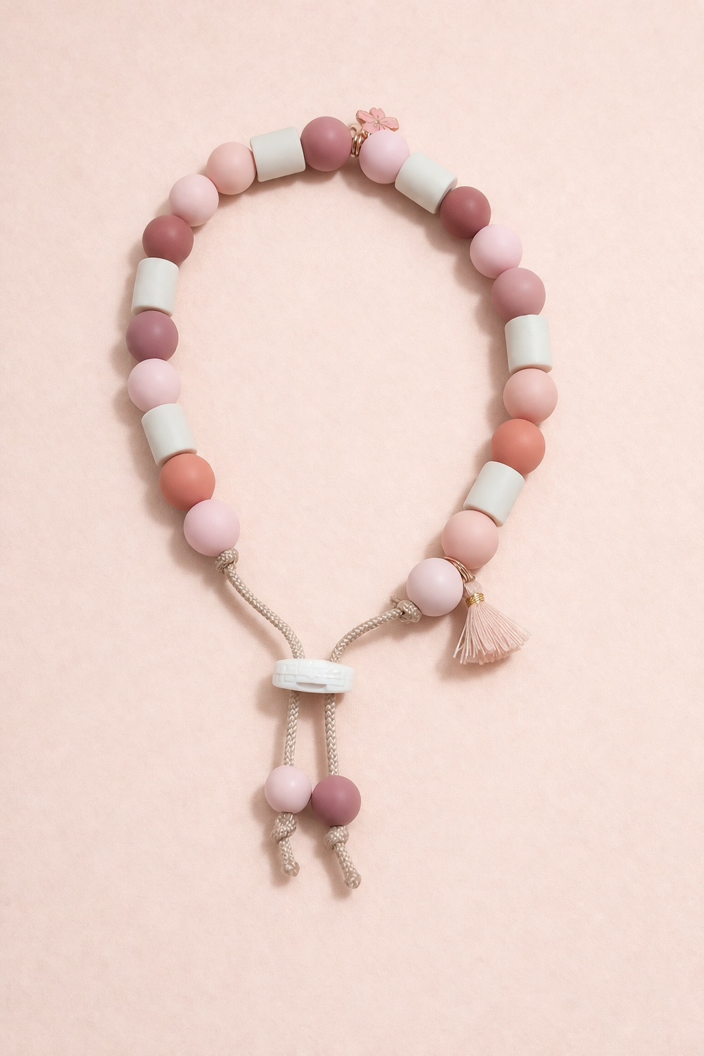 roze tekenketting voor honden met EM kralen