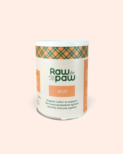 Raw for Paw MSM supplement voor de ondersteuning van huid, vacht en gewrichten bij honden