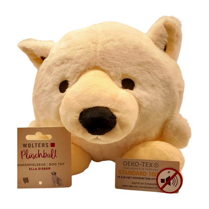 hondenspeelgoed knuffel pluchen bal ijsbeer Wolters cats and dogs oeko-tex