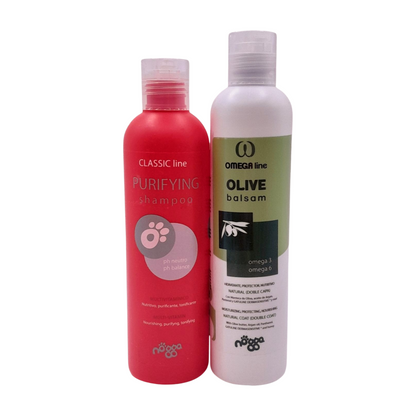 vachtverzorging Nogga Purifying hondenshampoo voor extra zuivering Classic line en balsem Olive