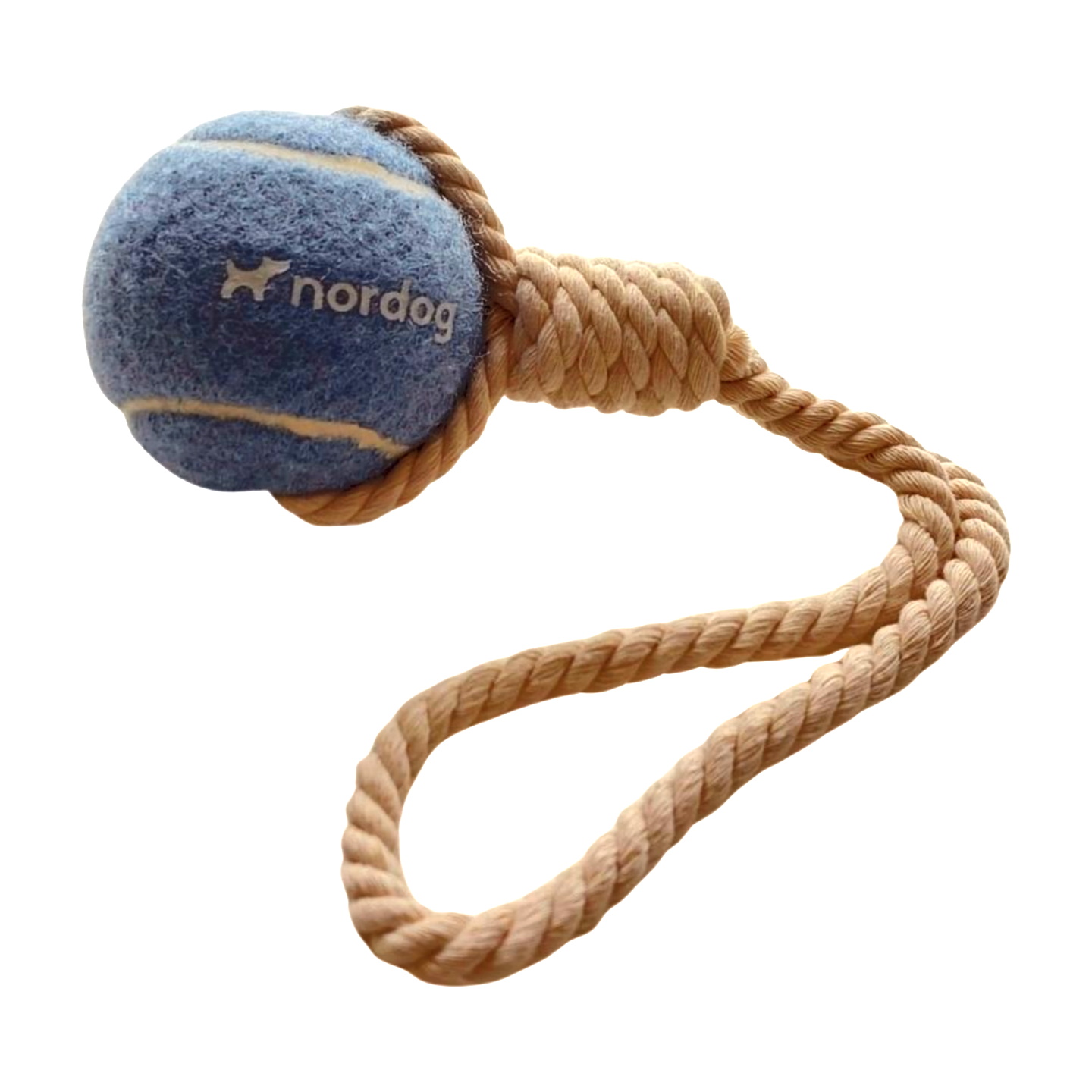 tennisbal hoogwaardig rubber en touw van duurzaam katoen trekspelletje, werpspelletjes, apporteerspel
en touwtrekspelletje Nordog blauw