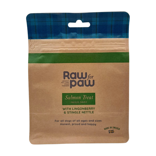 raw for paw gevriesdroogde snacks hondensnoepjes freeze dried treats snoepzakje zalm salmon treats