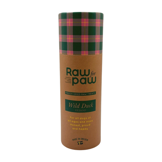 raw for paw gevriesdroogde snacks hondensnoepjes freeze dried treats tube wild duck wilde eend