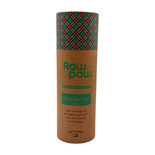 raw for paw gevriesdroogde snacks hondensnoepjes  freeze dried treats tube wild roe deer wild ree